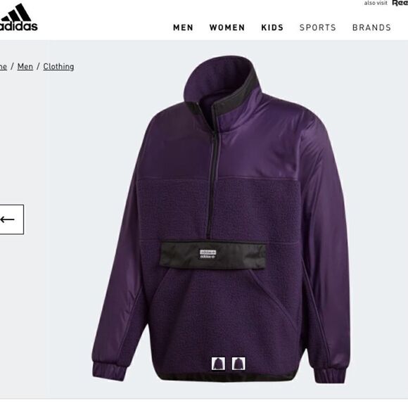 Adidas Purple Sherpa Fleece  - Picture 1 of 9